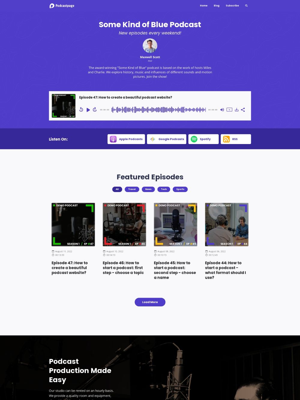 Miles Podcast Template